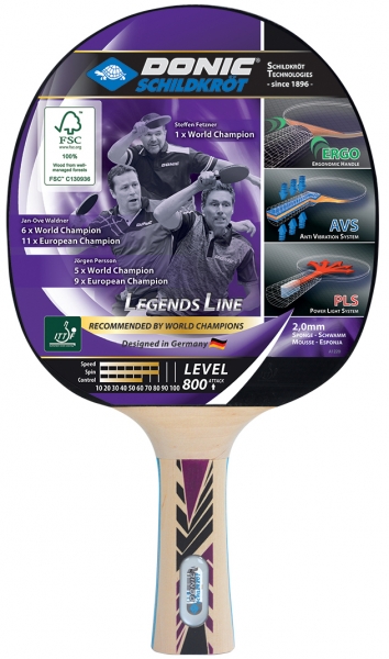 Donic Schildkröt - Legends 800 FSC Tischtennisschläger
